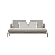 SOLARA Outdoor Rope Sofa Olefin Weave Water Repellent Cushion Armless Two-Seater for Garden Patio