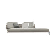 SOLARA Outdoor Rope Sofa Olefin Weave Water Repellent Cushion Queen-Style Three-Seater for Garden Patio