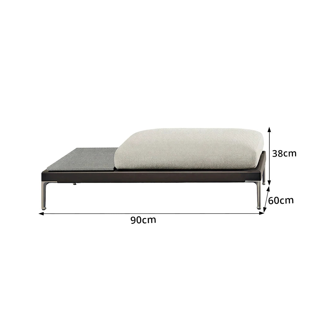 SOLARA Outdoor Rope Long Ottoman Olefin Weave Water Repellent Cushion for Garden Patio