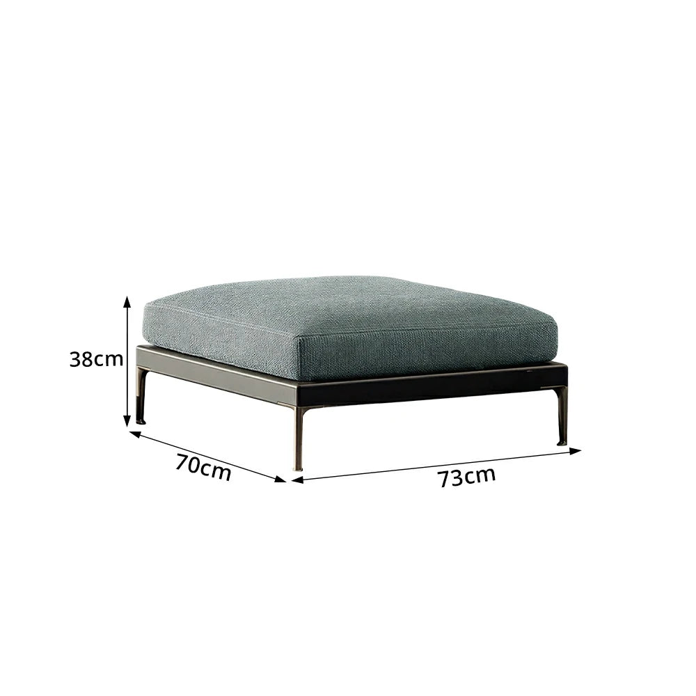 SOLARA Outdoor Rope Short Ottoman Olefin Weave Water Repellent Cushion for Garden Patio