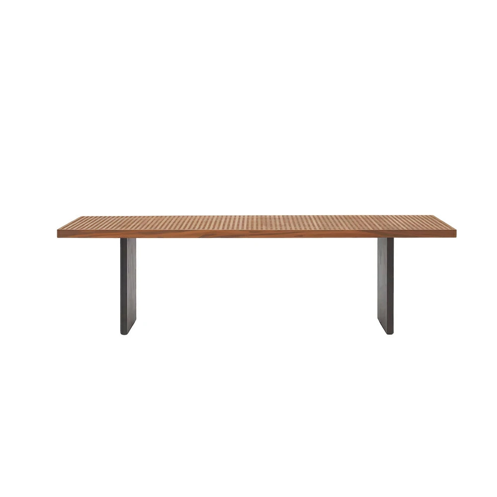 SOLARA Outdoor Teak Dining Table Weather-Resistant Teak Aluminium Frame 160/200cm for Garden Patio
