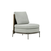 SOLARA Outdoor Armless Single Lounge Chair - Water Repellent Sun Resistant Cushion for Garden Balcony Patio - Grey