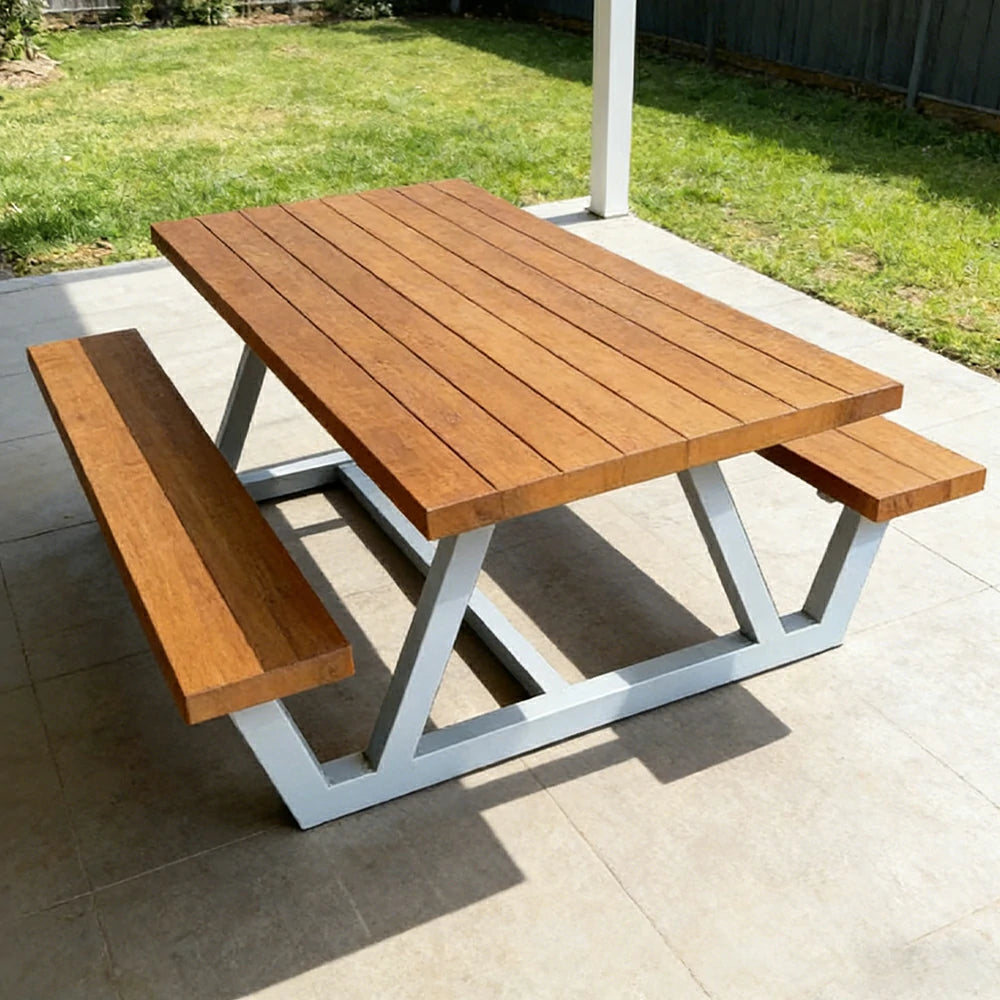 SOLARA Outdoor Leisure Bench Stable Metal Structure with Rust-Resistant Finish 160cm for Park Community Courtyard