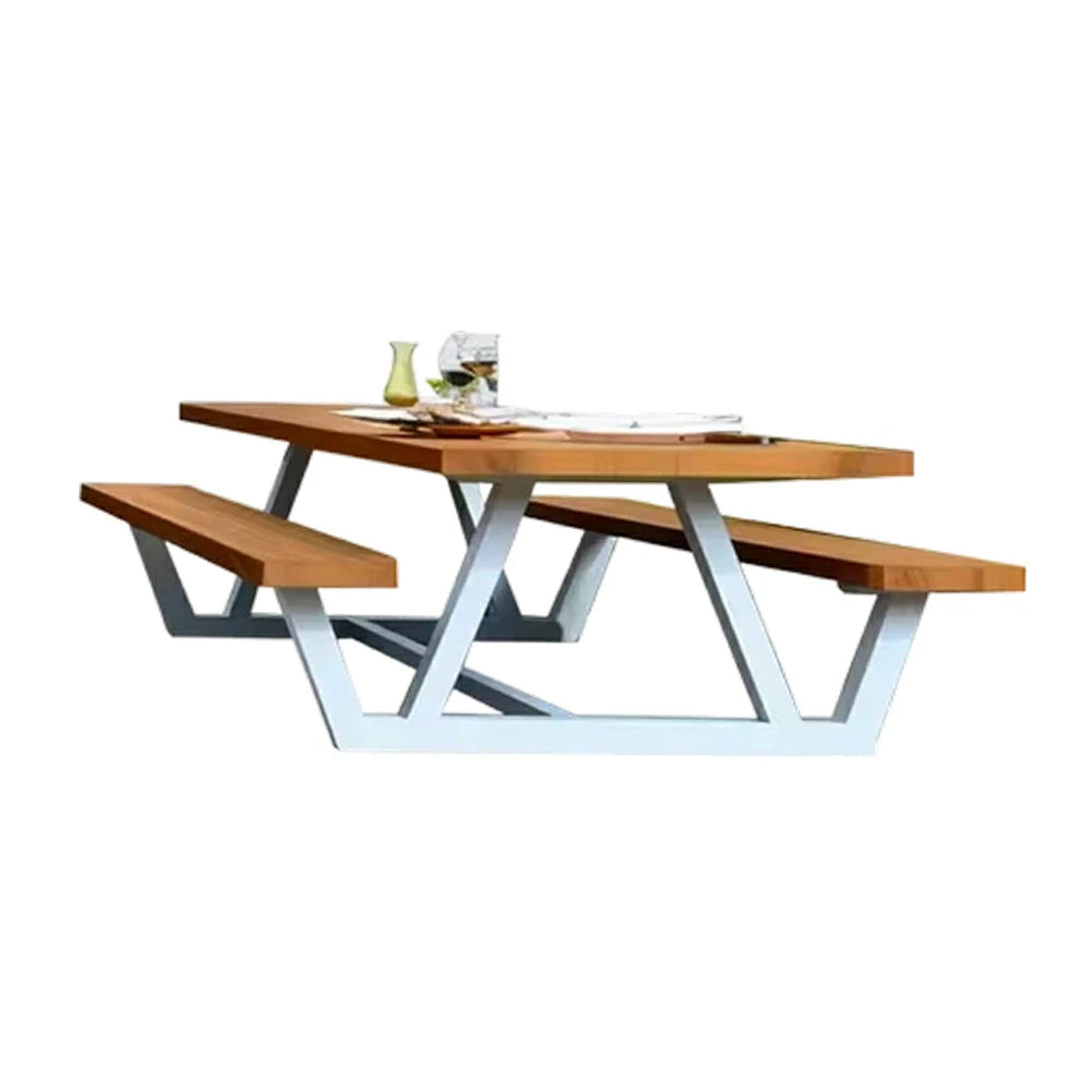 SOLARA Outdoor Leisure Bench Stable Metal Structure with Rust-Resistant Finish 160cm for Park Community Courtyard
