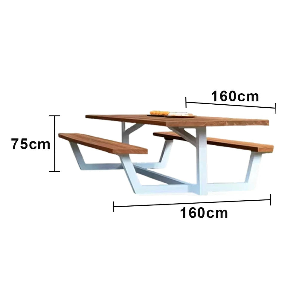 SOLARA Landscape Leisure Bench Minimalist Metal Design with Outdoor Weather Resistance 160cm for Park Street Courtyard