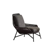 SOLARA Outdoor Olefin Rope Lounge Chair - 72x70x85cm with Water-Resistant Cushion for Garden Balcony Patio - Dark Grey