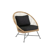 SOLARA Outdoor Lounge Chair with Reinforced Aluminium Frame - 73cm Patio Balcony Garden Chair - Natural Black