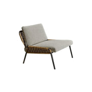 SOLARA Outdoor Lounge Chair with Reinforced Aluminium Frame - Low Back Patio Balcony Garden Chair - Beige