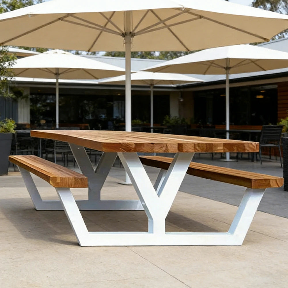 SOLARA Outdoor Park Bench Reliable Support with High-Temp Coated Finish 160cm for Community Plaza Commercial Space