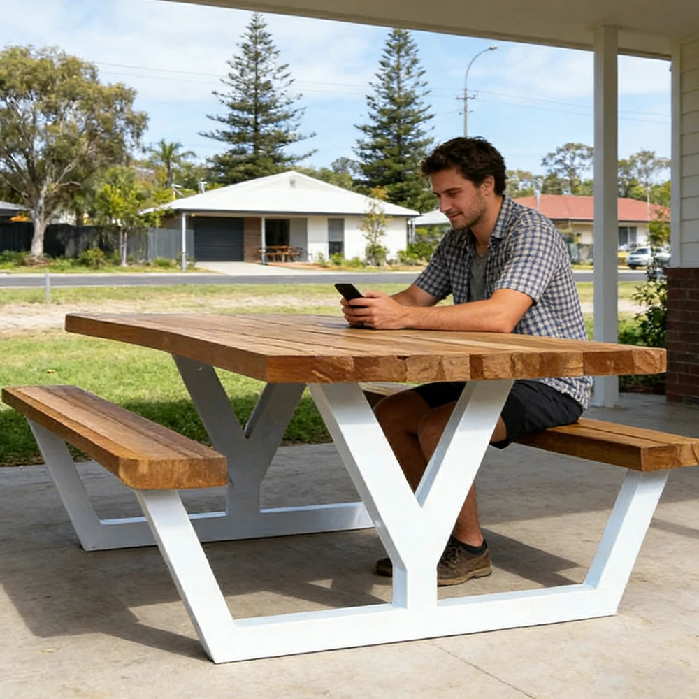 SOLARA Outdoor Park Bench Reliable Support with High-Temp Coated Finish 160cm for Community Plaza Commercial Space