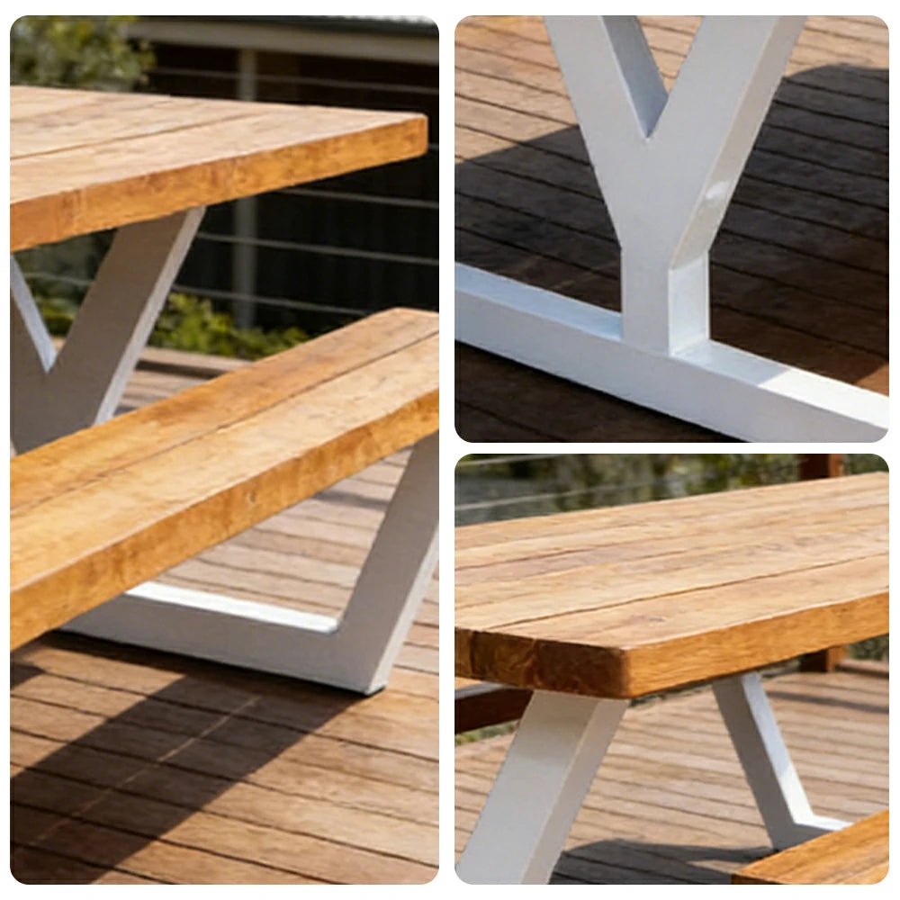 SOLARA Outdoor Park Bench Reliable Support with High-Temp Coated Finish 160cm for Community Plaza Commercial Space