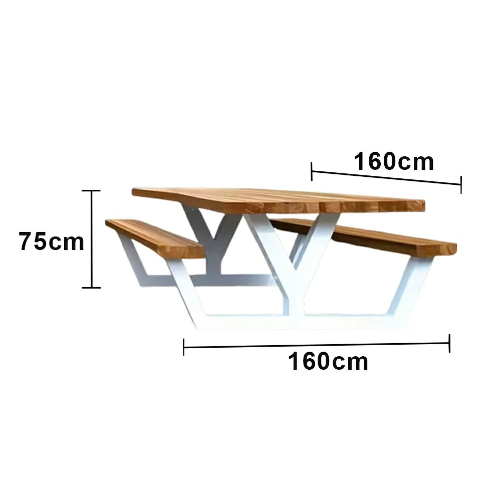SOLARA Outdoor Park Bench Reliable Support with High-Temp Coated Finish 160cm for Community Plaza Commercial Space