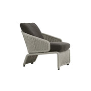 SOLARA Outdoor Rope Lounge Chair with Reinforced Aluminium Frame - 68cm Patio Balcony Garden Chair - Grey Black