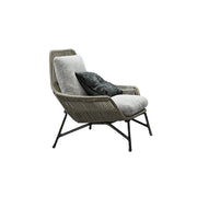 SOLARA Outdoor Rope Lounge Chair with Reinforced Aluminium Frame - 85cm Patio Balcony Garden Chair - Grey Black
