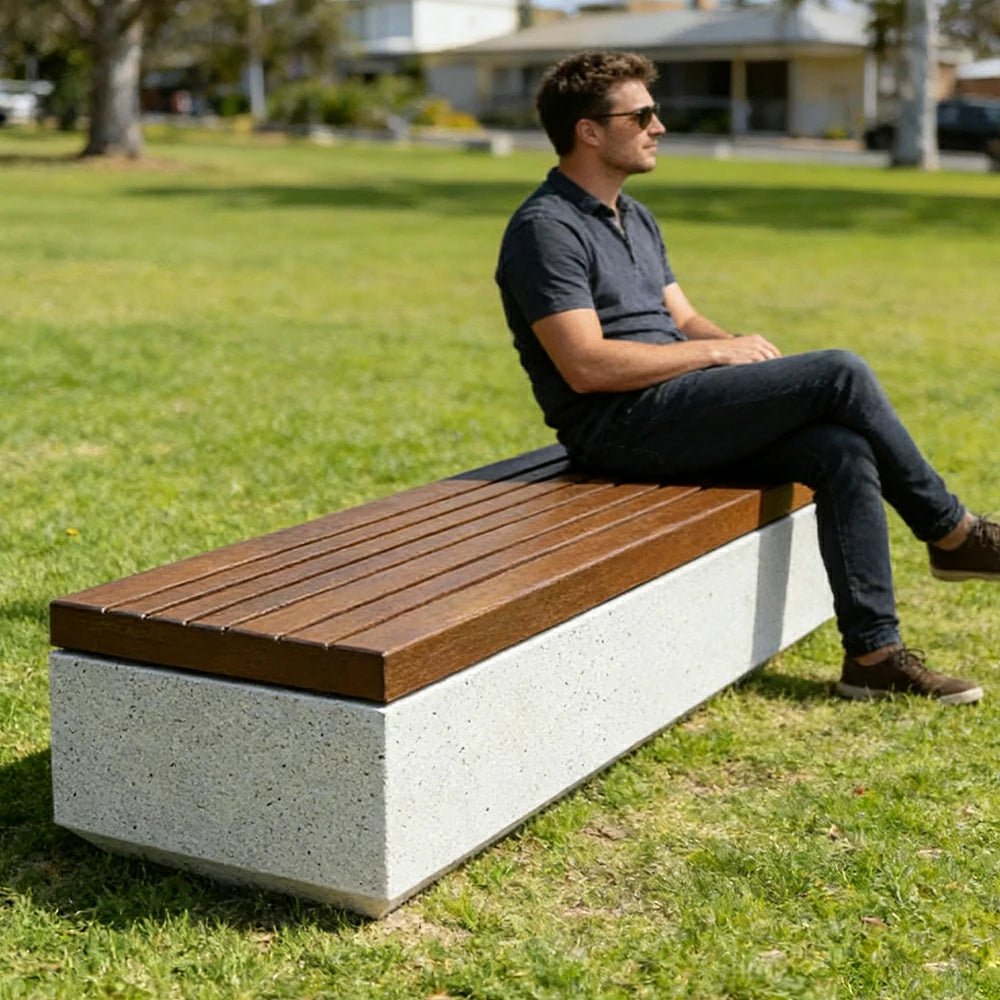 SOLARA 140/160/180cm Park Leisure Bench Metal Frame with Weather-Resistant Coating for Park Courtyard Commercial Street