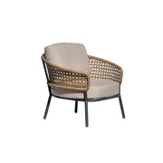 SOLARA Outdoor Single Sofa Chair with PE Woven Rattan for Patio Balcony Garden - Beige