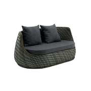 SOLARA Outdoor 2-Seater Sofa with Woven Rattan Design for Patio Balcony Garden - Grey