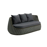 SOLARA Outdoor 3-Seater Sofa with Woven Rattan Design for Patio Balcony Garden - Grey