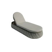 SOLARA Outdoor Woven Rattan Sun Lounger with Cushioned Seat for Patio Balcony Garden - Grey