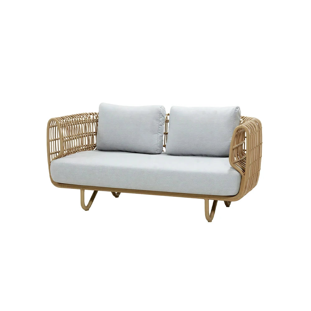SOLARA Outdoor 2-Seater Sofa with Imported PE Rattan for Patio Balcony Garden - Natural