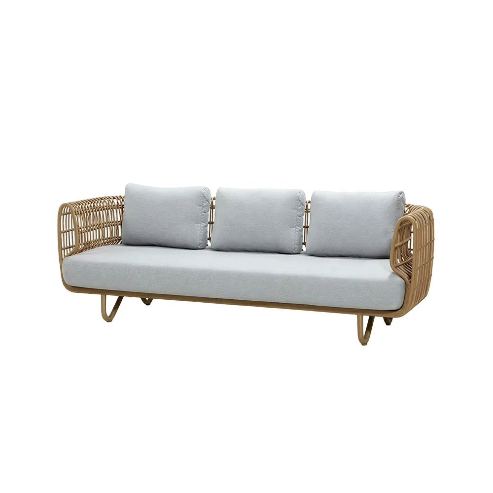 SOLARA Outdoor 3-Seater Sofa with Imported PE Rattan for Patio Balcony Garden - Natural