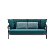 SOLARA Outdoor 2-Seater Sofa - Waterproof Fabric, 45D High-Density Foam for Patio Garden - Blue