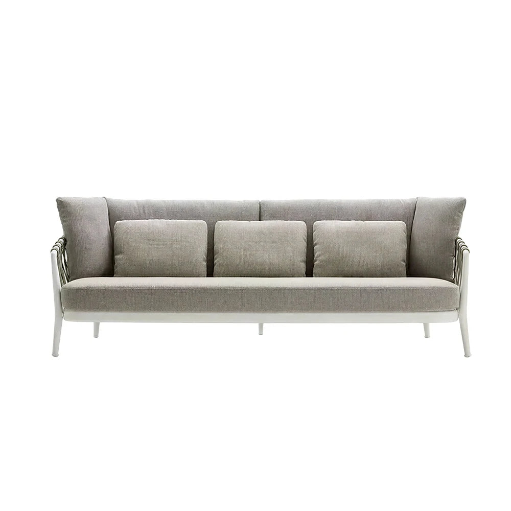 SOLARA Outdoor 3-Seater Sofa - Waterproof Fabric, 45D High-Density Foam for Patio Garden - Beige