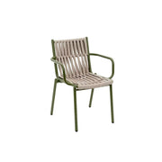 SOLARA Outdoor Rope Dining Chair - Handwoven Seat, Aluminium Frame for Patio Garden - Green
