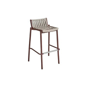 SOLARA Outdoor Rope Bar Chair - Handwoven Seat, Aluminium Frame with Footrest for Patio Garden - Brown