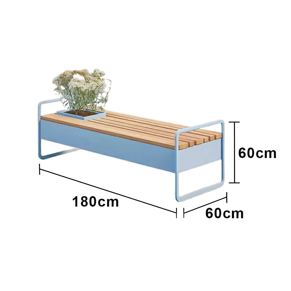 SOLARA 180/200/220cm Outdoor Planter Bench Greenery and Seating in One for Plaza Scenic Area Community Courtyard