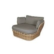 SOLARA Outdoor Rattan Single Sofa - PE Wicker, Water-Resistant Fabric, High-Density Foam - Yellow