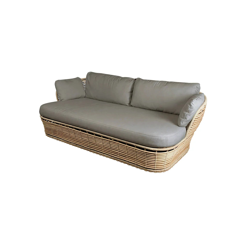 SOLARA Outdoor Rattan 2-Seater Sofa - PE Wicker, Water-Resistant Fabric, High-Density Foam - Yellow