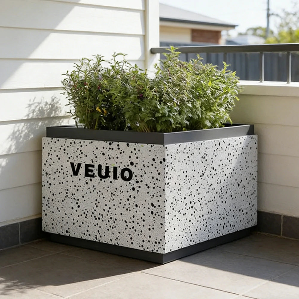 SOLARA 80/100/120cm Modern Freestanding Planter Galvanized Steel with High-Temp Coating for Commercial Street Courtyard Cafe