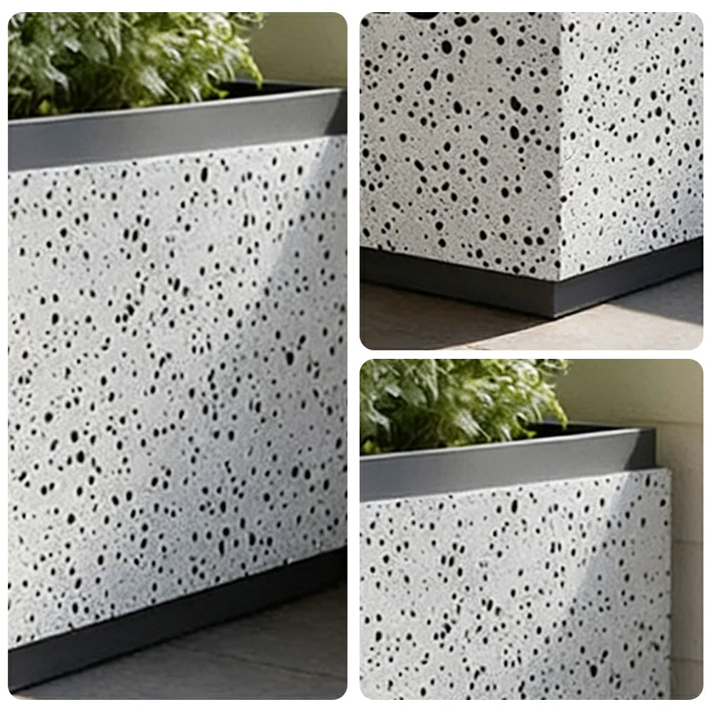 SOLARA 80/100/120cm Modern Freestanding Planter Galvanized Steel with High-Temp Coating for Commercial Street Courtyard Cafe