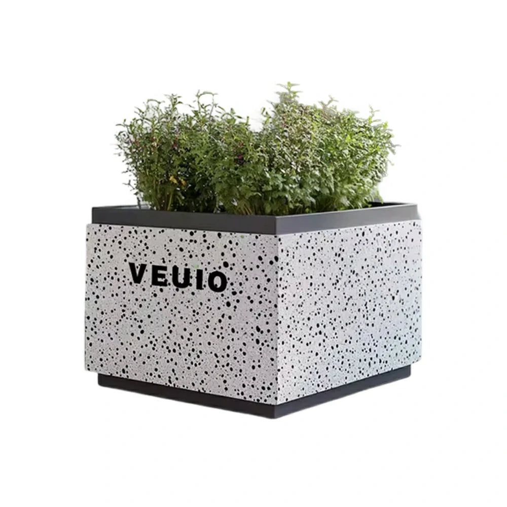 SOLARA 80/100/120cm Modern Freestanding Planter Galvanized Steel with High-Temp Coating for Commercial Street Courtyard Cafe