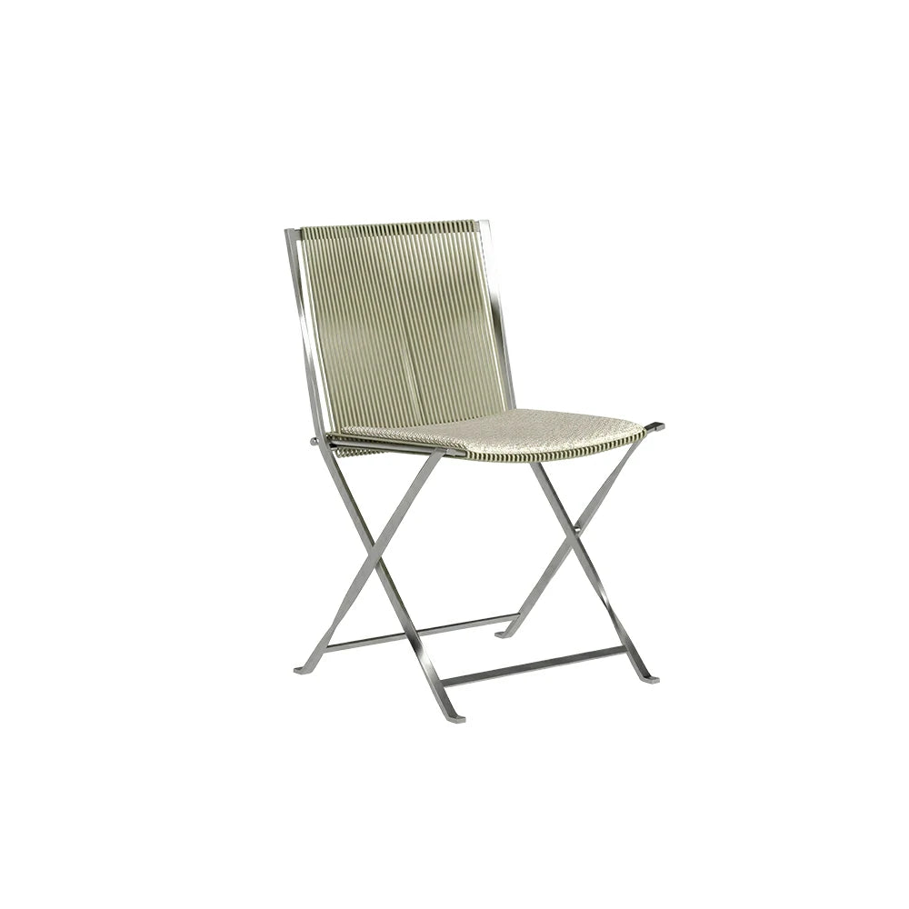 SOLARA Outdoor Folding Rattan Dining Chair - Aluminium Frame, Woven Seat for Patio Garden - Beige