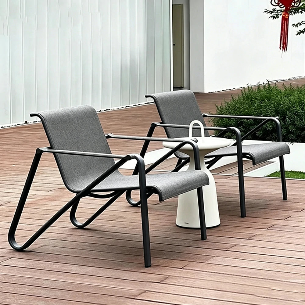 SOLARA Outdoor Cole Leisure Chair - 1.5mm Aluminium Tube, Teslin Mesh Seat for Patio Garden - Matte Black