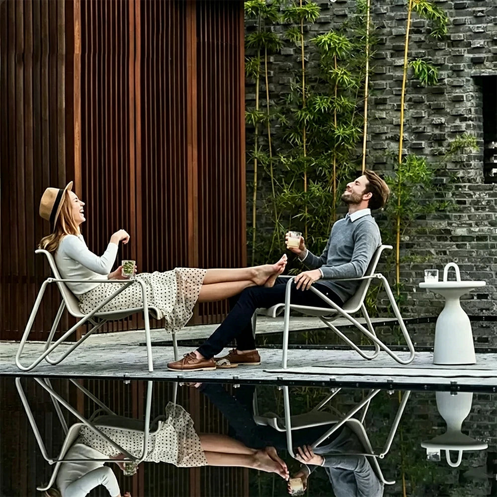 SOLARA Outdoor Cole Leisure Chair - 1.5mm Aluminium Tube, Teslin Mesh Seat for Patio Garden - Matte Black