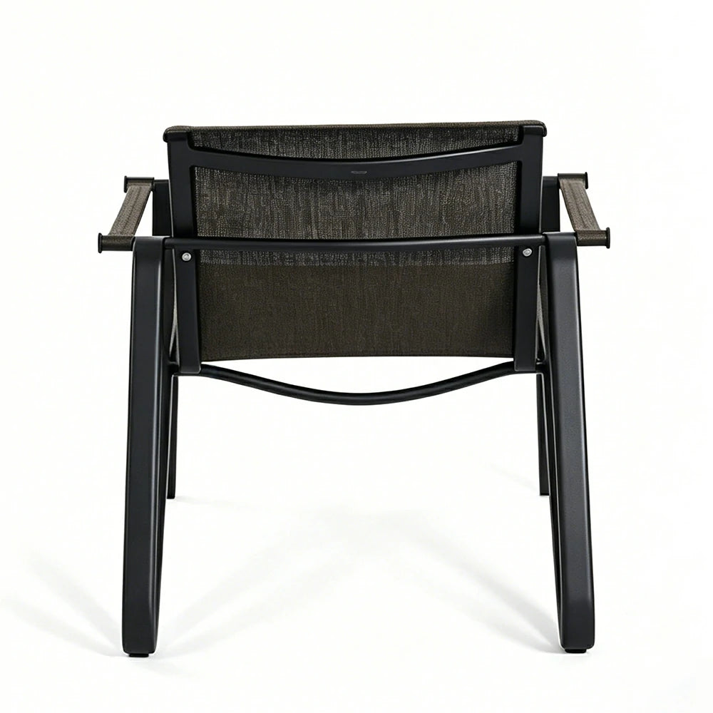 SOLARA Outdoor Cole Leisure Chair - 1.5mm Aluminium Tube, Teslin Mesh Seat for Patio Garden - Matte Black