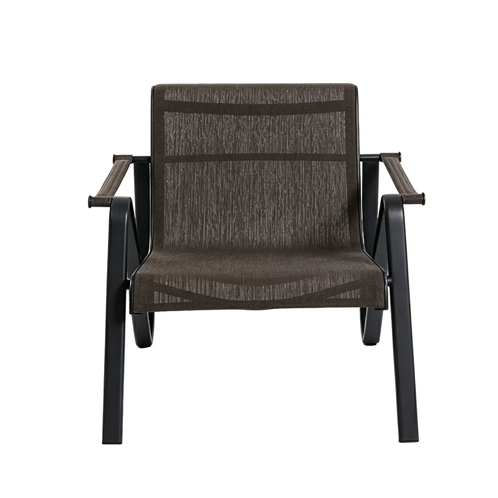 SOLARA Outdoor Cole Leisure Chair - 1.5mm Aluminium Tube, Teslin Mesh Seat for Patio Garden - Matte Black