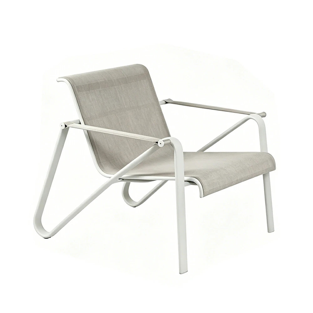 SOLARA Outdoor Cole Leisure Chair - 1.5mm Aluminium Tube, Teslin Mesh Seat for Patio Garden - White