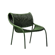 SOLARA Outdoor Rope Lounge Chair - Aluminium Frame, Woven Seat and Back for Patio Garden - Green