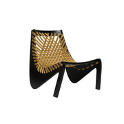 SOLARA Outdoor Woven 2-Seater Lounge Chair - Rope Seat for Patio Garden - Black & Yellow