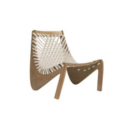 SOLARA Outdoor Woven 2-Seater Lounge Chair - Rope Seat for Patio Garden - Wood & White