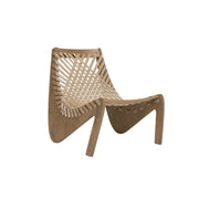 SOLARA Outdoor Woven 2-Seater Lounge Chair - Rope Seat for Patio Garden - Wood & Beige