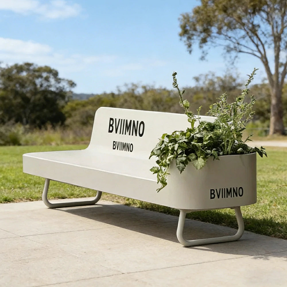 SOLARA 180/200/220cm Outdoor Planter Bench Greenery and Seating in One for Plaza Scenic Area Community Courtyard