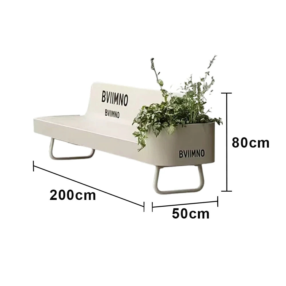 SOLARA 180/200/220cm Outdoor Planter Bench Greenery and Seating in One for Plaza Scenic Area Community Courtyard