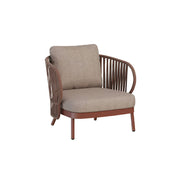 SOLARA Outdoor Rope Lounge Chair - Aluminium Frame, Cushioned Seat for Patio Balcony - Brown