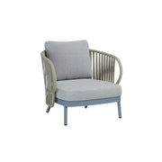 SOLARA Outdoor Rope Lounge Chair - Aluminium Frame, Cushioned Seat for Patio Balcony - Blue