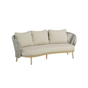 SOLARA Outdoor 2-Seater Rope Sofa with Aluminium Frame and Cushioned Seat - Beige